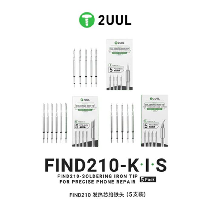 2UUL K I S /Big-K Soldering Iron Tip for C210 Soldering Station (5 Pack)