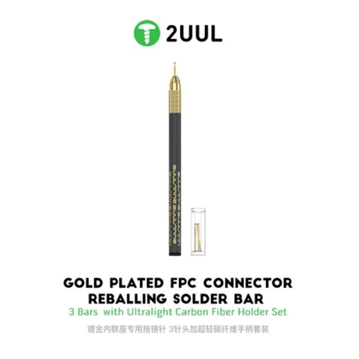 2UUL SC98 Gold Plated FPC Connector Reballing Solder Bar 3 Bars with Ultralight Carbon Fiber Holder Set