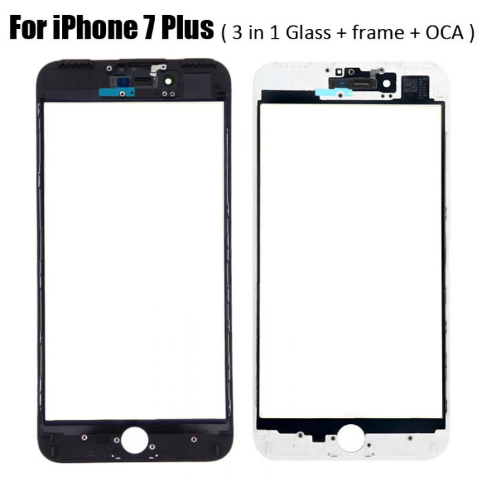 3 in 1 Glass with Frame OCA for iPhone 7 Plus