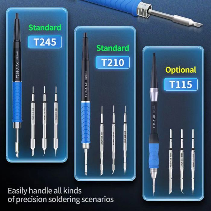 AIXUN T420D Intelligent Double Dual Soldering Welding Station With T210 T115 T245 Handle Soldering Iron Tips