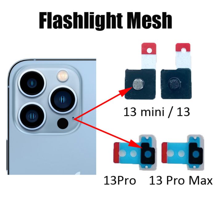 10PCS/Pack Back Camera Flashlight Microphone Anti-Dust Mesh for iPhone 13 Mini 13 Pro Max