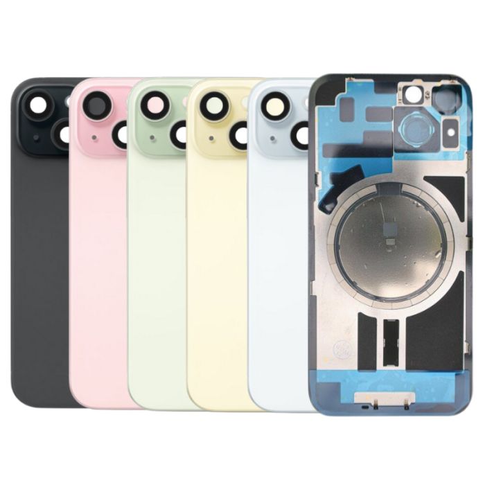 (One Part Quality) Back Glass with Camera Glass Lens and Magnets for iPhone 15 and 15 Plus