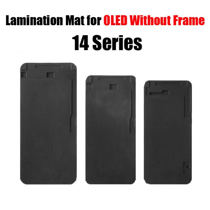 OLED without Frame Black Silicone Lamination Mat Pad for iPhone 14 Series