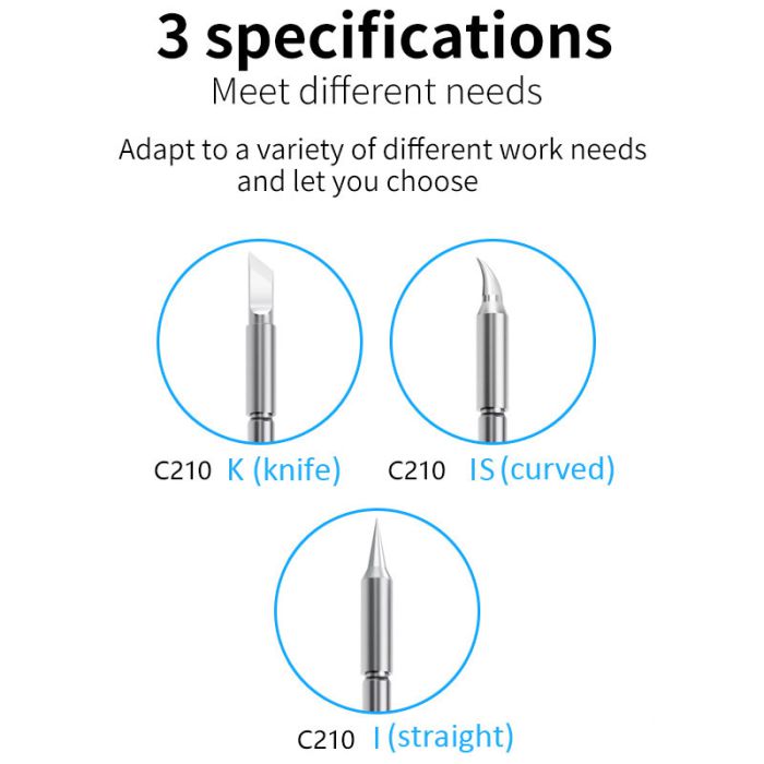 Maant C210 Series Soldering Iron 002 020 018 Head Tip For T210/T26 series