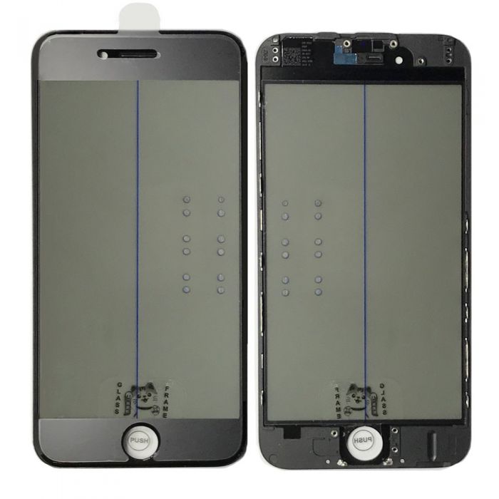 Original 4 in 1 iPhone 6 Glass Frame OCA Polarizer Film Black