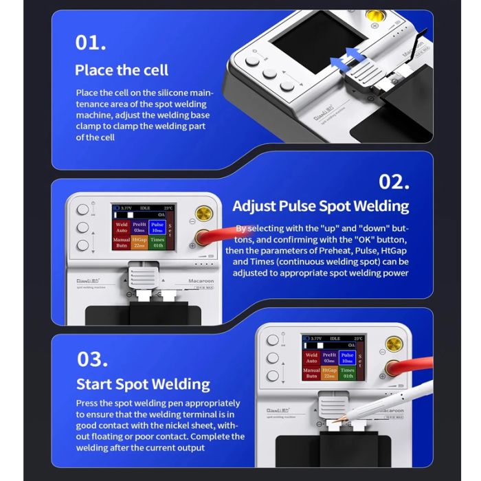 QianLi Macaron MAX Spot Welding Machine Spot Welder for iPhone Battery Cell Flex Soldering Repair