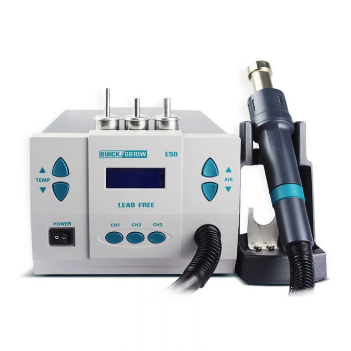 QUICK 861DW heat gun lead free hot air soldering station microcomputer temperature Rework Station+7nozzle