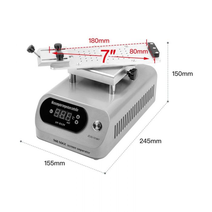 UYUE 948 Max Hot Plate LCD Separator 360 degrees Rotate Glass Separating Machine Build in Pump for iPhone for Samsung Edge Screen